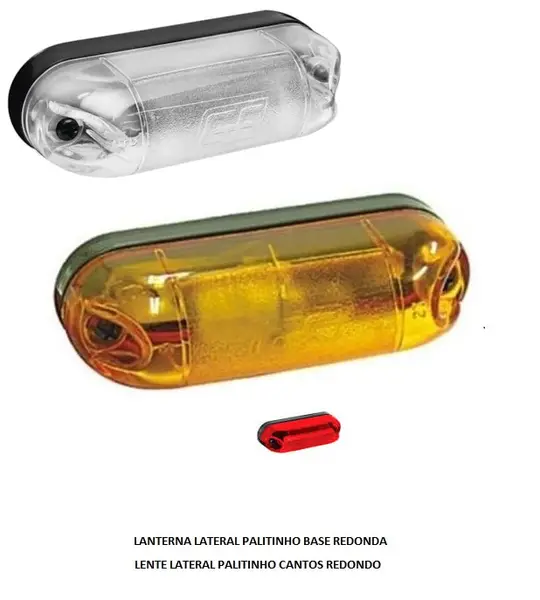 Lanterna Lateral Palitinho Base Redonda LED Cristal