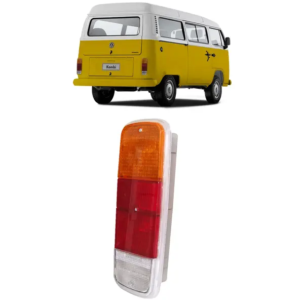 Lanterna Traseira Perua Kombi Clipper 1976 a 2014 Tricolor