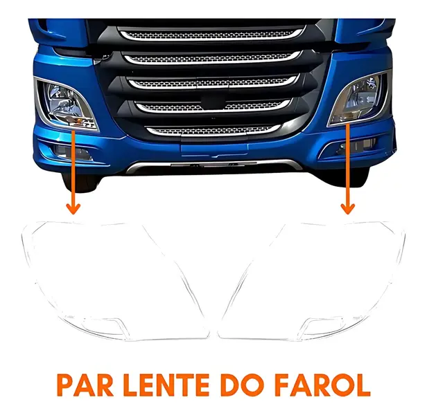 Lente Farol Principal Dir para DAF XF106 — 54-1114