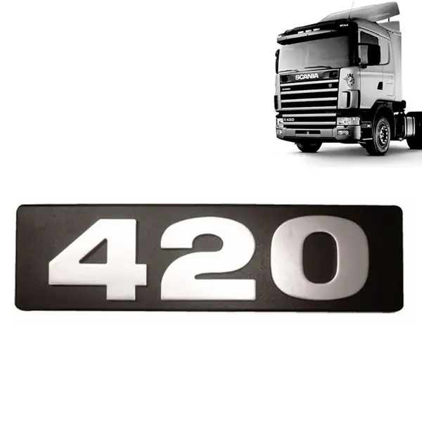 Letreiro Emblema Frontal 420 Para Caminhão Scania S4 até 2004