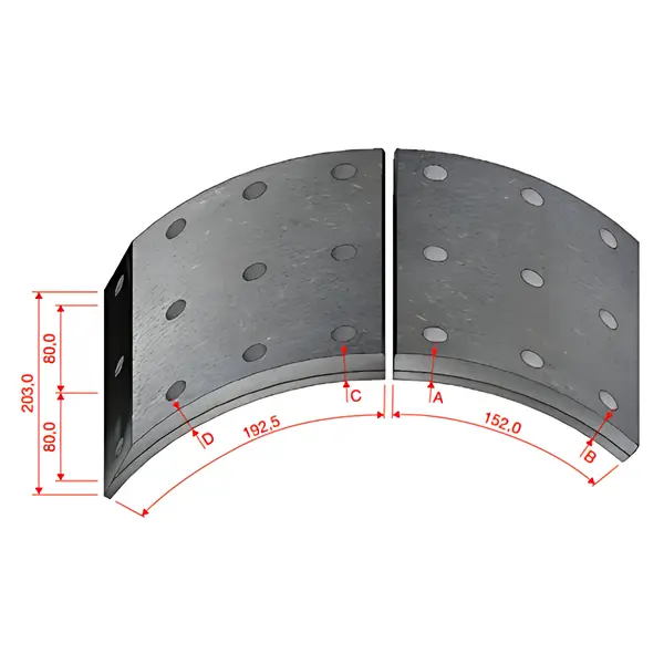 Lona Freio Traseira para Volvo N10 N12 NL10 NL12 — DV889DNA380