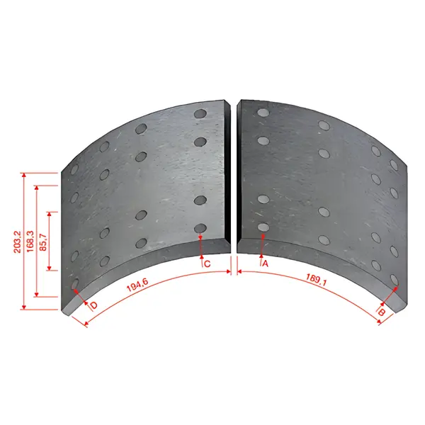 Lona Freio Traseiro para Iveco Eurotrakker — DC333DNA380