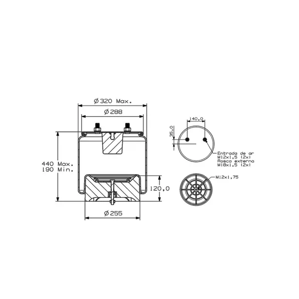 Mola Pneumatica 1T17 GKA-5 5 Suspensao Saf Kll — 90557402