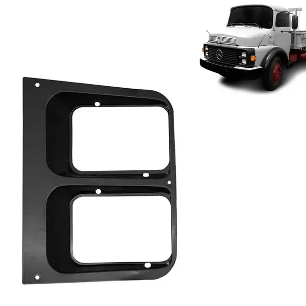 Moldura Bojo Farol para Caminhão MB 1113 / 1513 / 1313 / 1519 Cara Preta