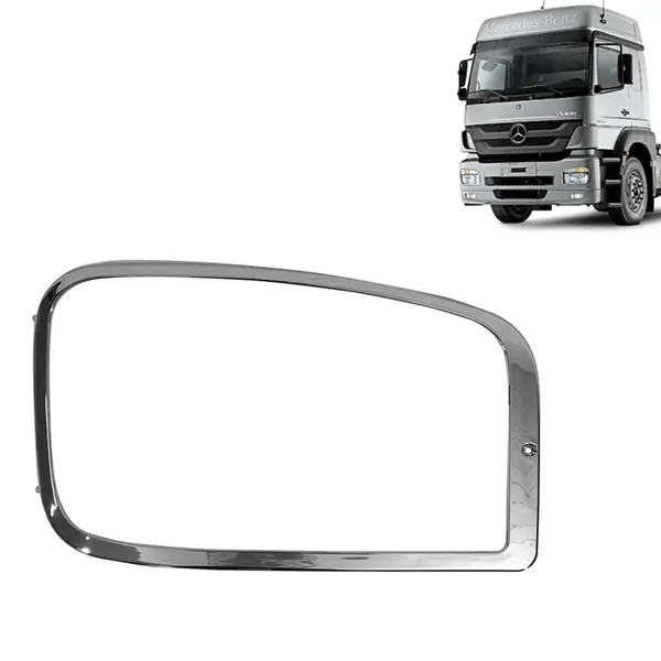 Moldura Cromada Acabamento Farol Lado Direito para Caminhão Mercedes-Benz Axor
