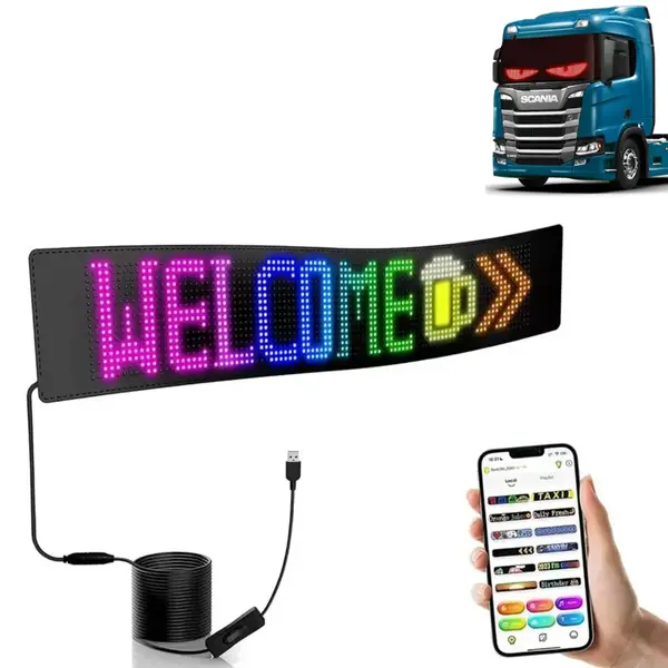 Painel Olho LED Para-Brisa Caminhão Universal 12v / 24v 71 cm
