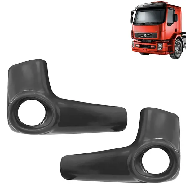 Par Acabamento Ponteira Para-Choque Para Caminhão Volvo VM Até 2014 com Abertura para Farol