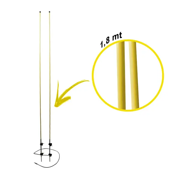 Par Antena Lateral Fibra Caminhão MB 1113 608