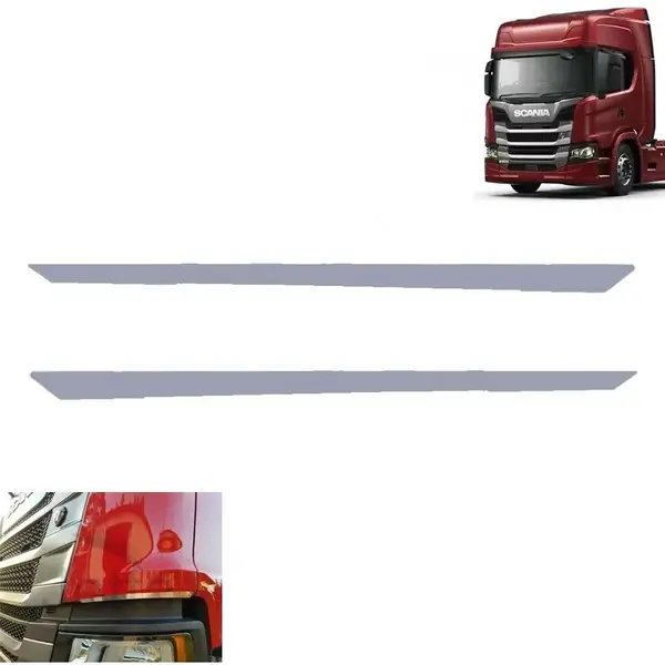 Par Aplique Defletor Coluna Cromado para Caminhão Scania NTG após 2020