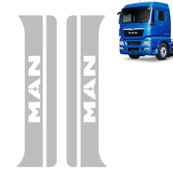 Par Aplique Inox Coluna da Porta para Caminhão Man TGX