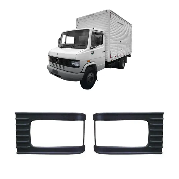 Par Aro Moldura Farol Caminhão MB 709 912 Lateral Plástica