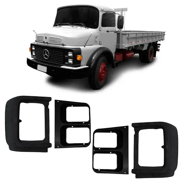 Par Bojo Lateral Grade Caminhão MB Cara Preta c/ Moldura