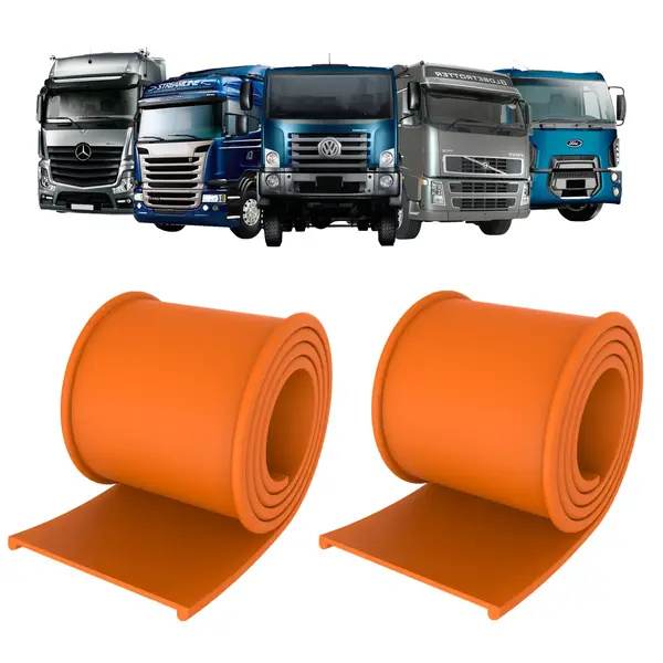 Par Borracha Cinta Tanque Caminhão Laranja 1000x76mm Resistente e Durável
