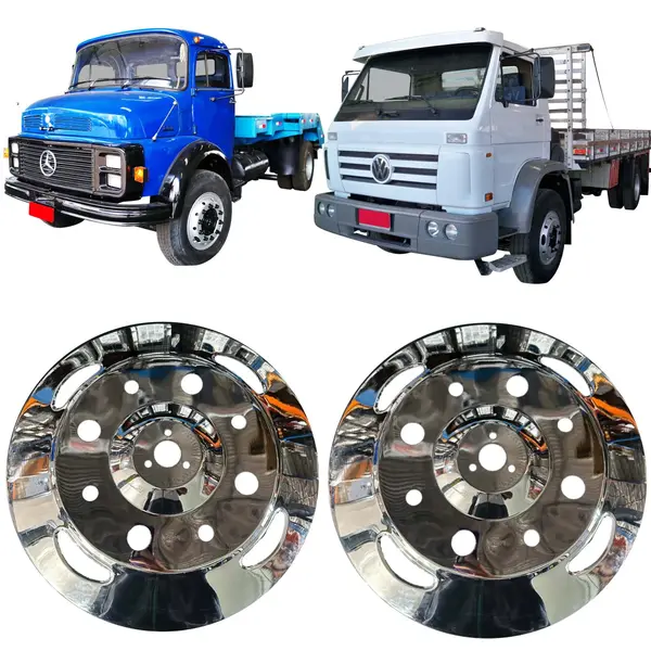 Par Calota Dianteira Americana Aro 20 8 Furos Para Rodas MB 113 VW