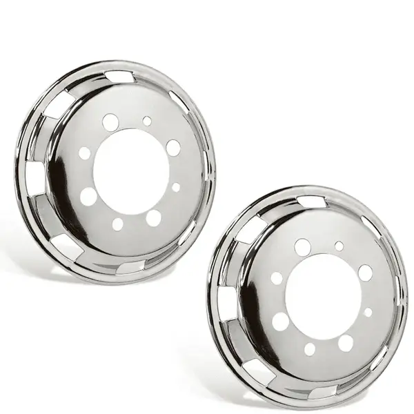 Par Calota Dianteira Speedline Cromada para Caminhão Aro 22,5 8 furos