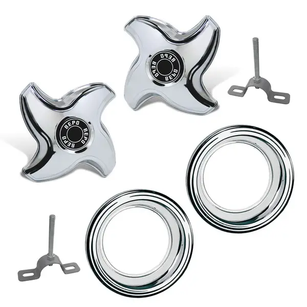 Par Calota Miolo Aro Cromado 17,5 4PT Caminhão 3/4 C/suporte