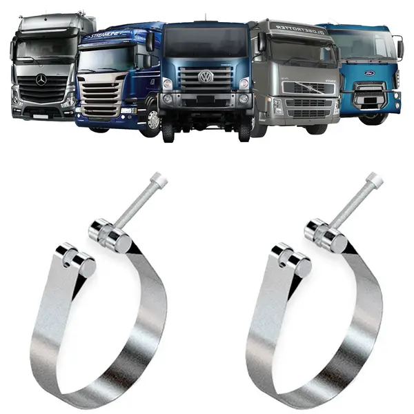 Par Cinta Inox Silencioso Escapamento Caminhão Volvo FH FM NH