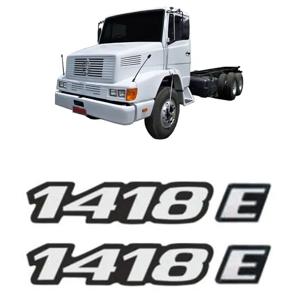 Par Emblema Caminhão MB 1418E Adesivo Resinado Lateral