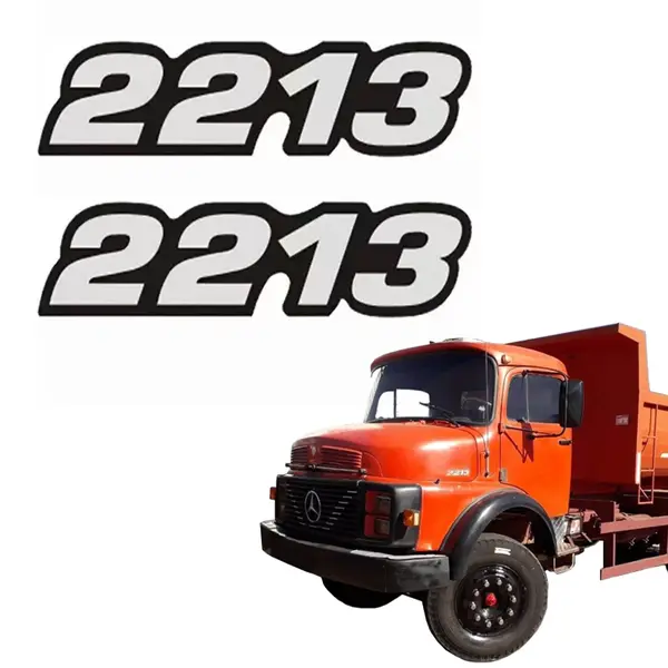 Par Emblema Caminhão MB 2213 Adesivo Resinado Lateral