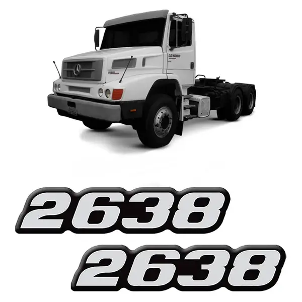 Par Emblema Caminhão MB 2638 Adesivo Resinado Lateral