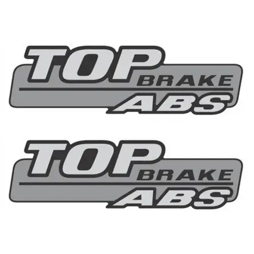 Par Emblema Caminhão MB Top Brake e ABS Adesivo Resinado Lateral