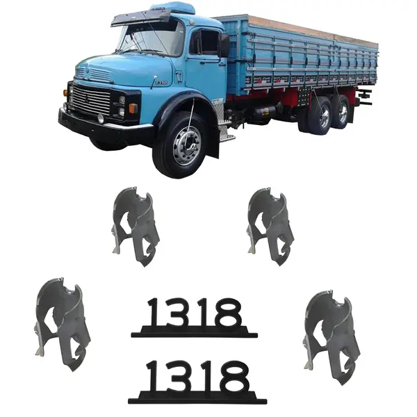 Par Emblema Caminhao Zamak Merdes Benz 1318