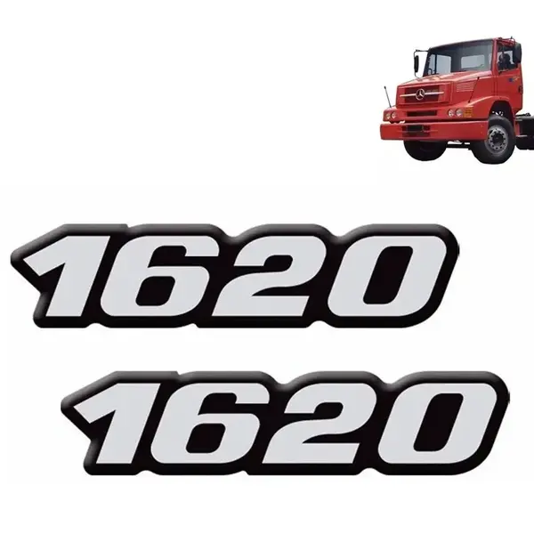 Par Emblema Resinado Lateral Para Caminhão MB 1620