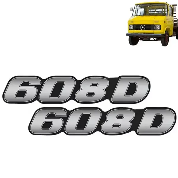Par Emblema Resinado Lateral Para Caminhão MB 608 D