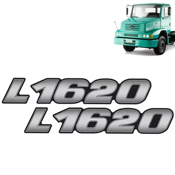 Par Emblema Resinado Lateral Para Caminhão MB L1620 Modelo Original