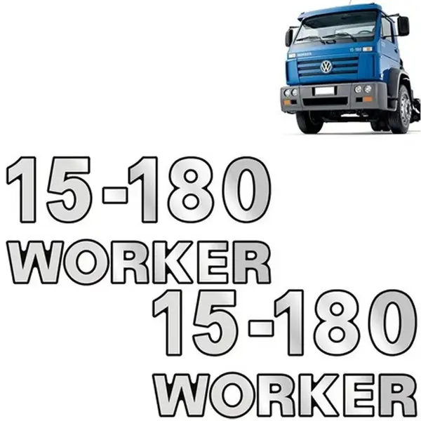 Par Emblemas Escovado Lateral Para VW 15-180 Worker