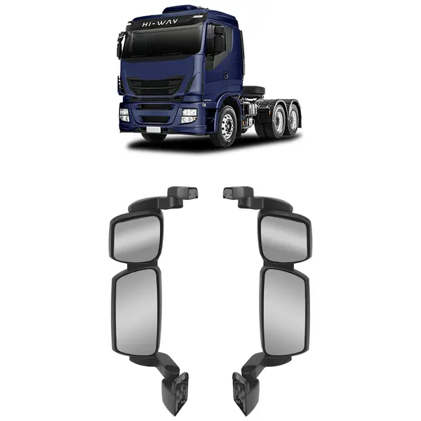 Par Espelho Retrovisor Caminhão Iveco Hi-way Tector LD + LE