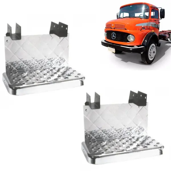 Par Estribo Escada Cromada para Caminhão MB 1113 1513 1313 1318 1518