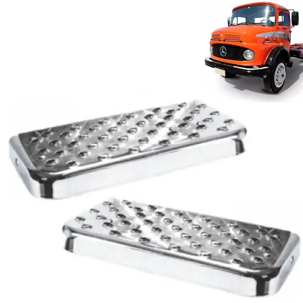 Par Estribo Inferior Cromado para Caminhão MB 1113 / 1513 / 1313…