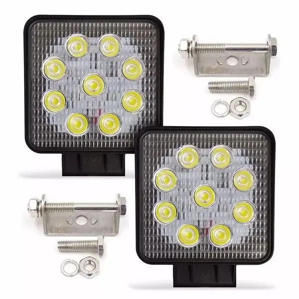 Par Farolete LED Quadrado 9 LEDS 27W 12v / 24v