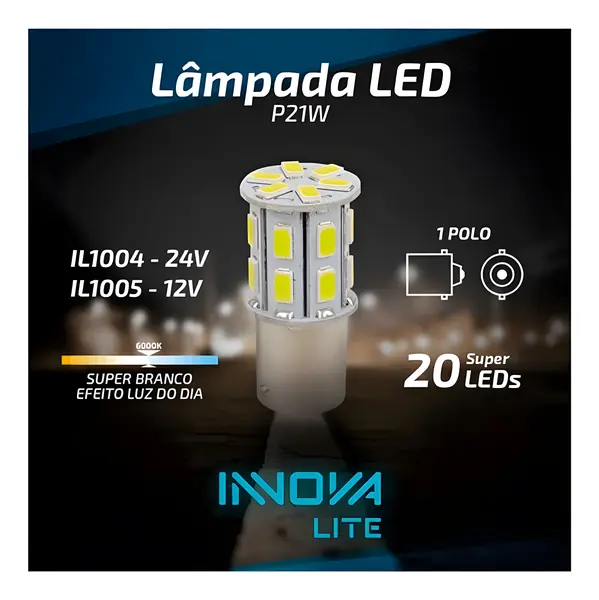 Par Lampada LED 1141 12V 1 Polo para Carreta — IL1005