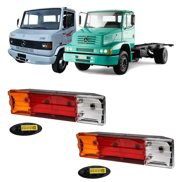 Par Lanterna Traseira Caminhão MB Atego 710 1620 c/ Conector