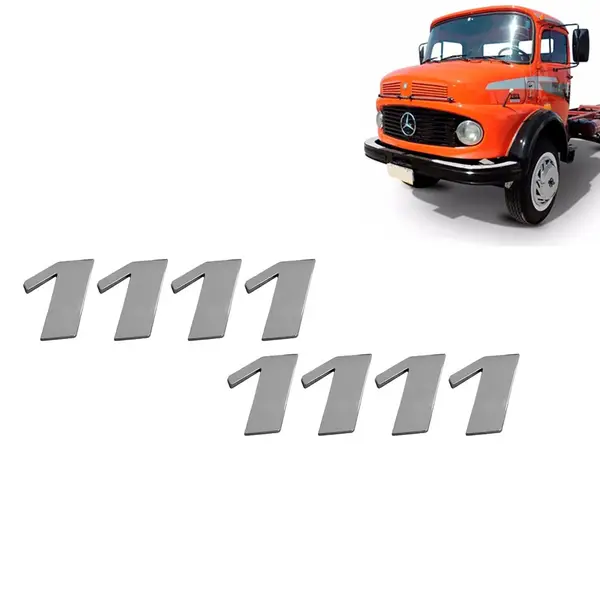 Par Letreiro Emblema Cromado para Caminhão MB 1111