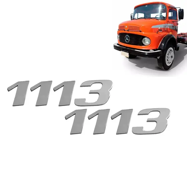 Par Letreiro Emblema Cromado para Caminhão MB 1113