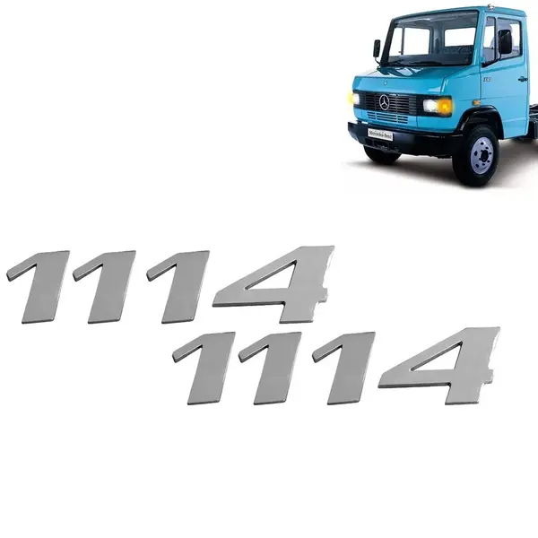Par Letreiro Emblema Cromado para Caminhão MB 1114