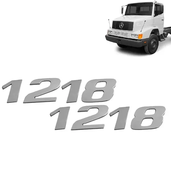 Par Letreiro Emblema Cromado para Caminhão MB 1218
