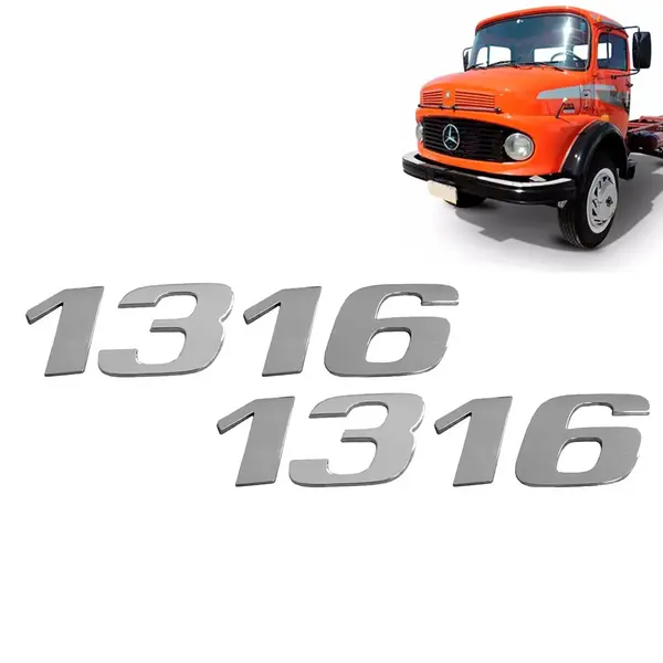 Par Letreiro Emblema Cromado para Caminhão MB 1316