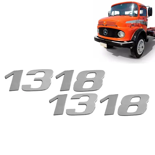 Par Letreiro Emblema Cromado para Caminhão MB 1318