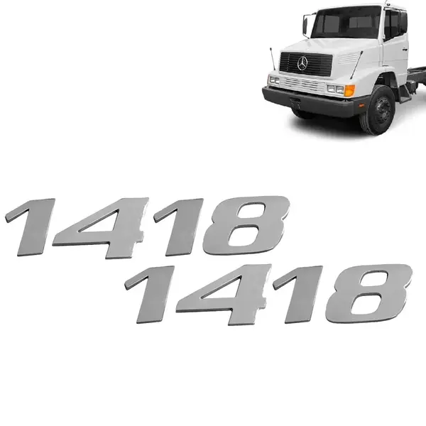Par Letreiro Emblema Cromado para Caminhão MB 1418