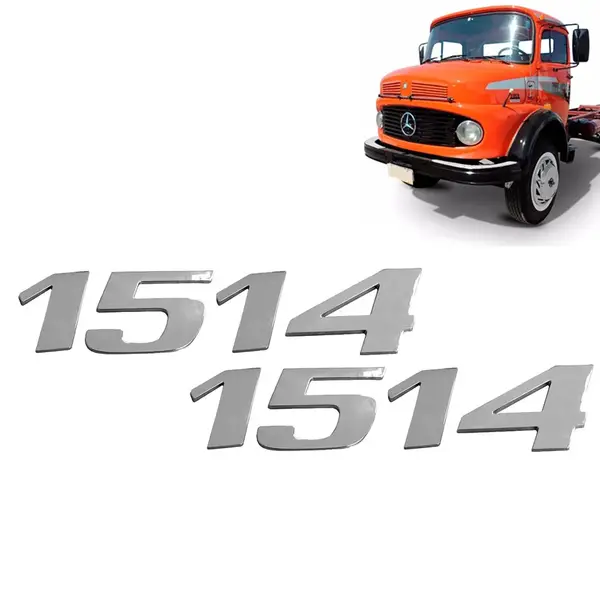 Par Letreiro Emblema Cromado para Caminhão MB 1514