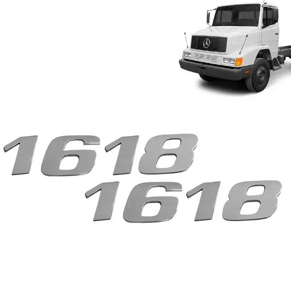 Par Letreiro Emblema Cromado para Caminhão MB 1618