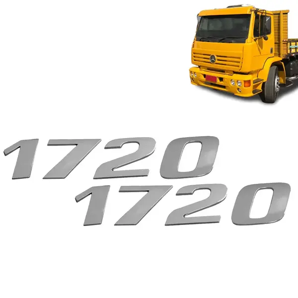 Par Letreiro Emblema Cromado para Caminhão MB 1720