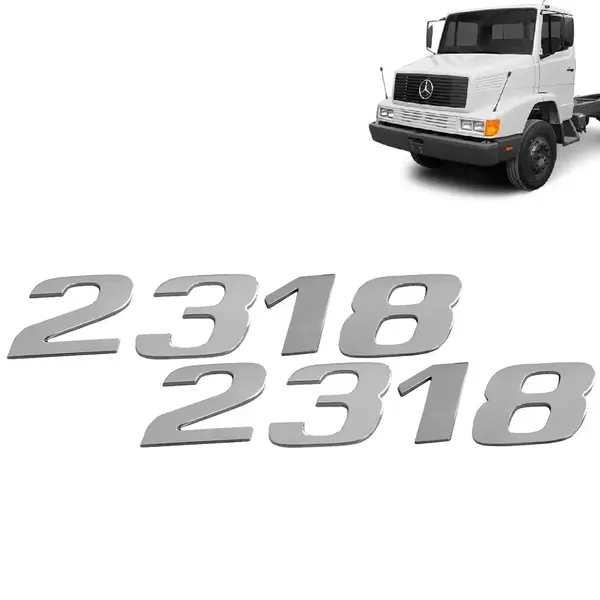 Par Letreiro Emblema Cromado para Caminhão MB 2318