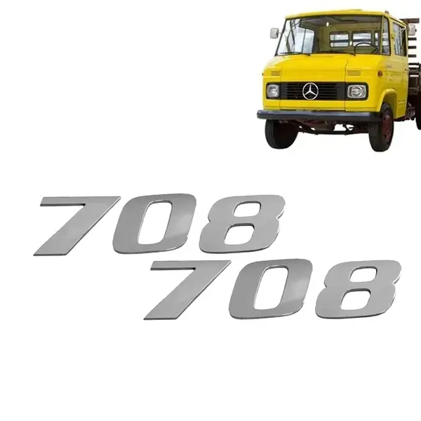 Par Letreiro Emblema Cromado para Caminhão MB 708