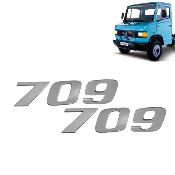 Par Letreiro Emblema Cromado para Caminhão MB 709