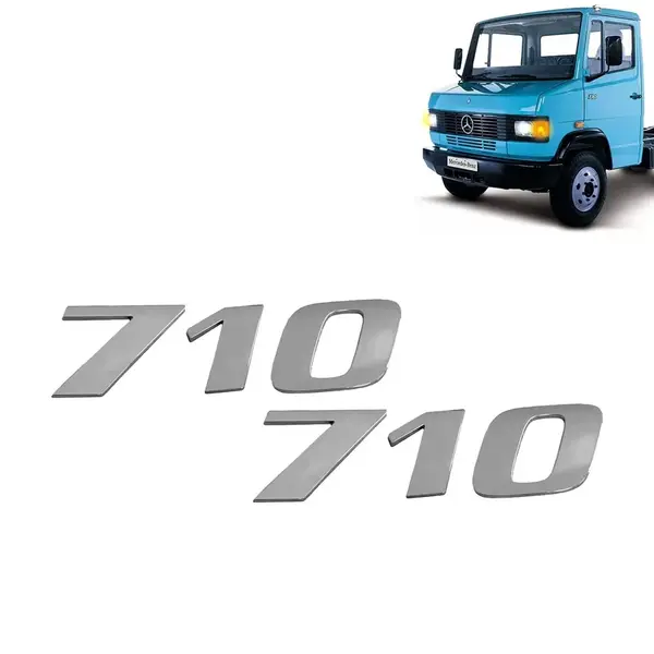 Par Letreiro Emblema Cromado para Caminhão MB 710